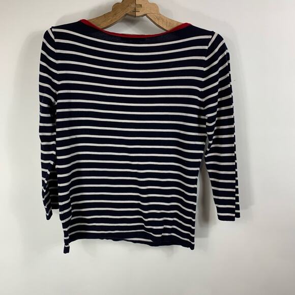 Lauren Ralph Lauren Striped Boat Neck Sweater Sz  Medium Preppy Cottage - Picture 6 of 8